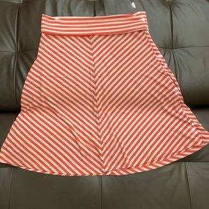 Coral Striped Skirt